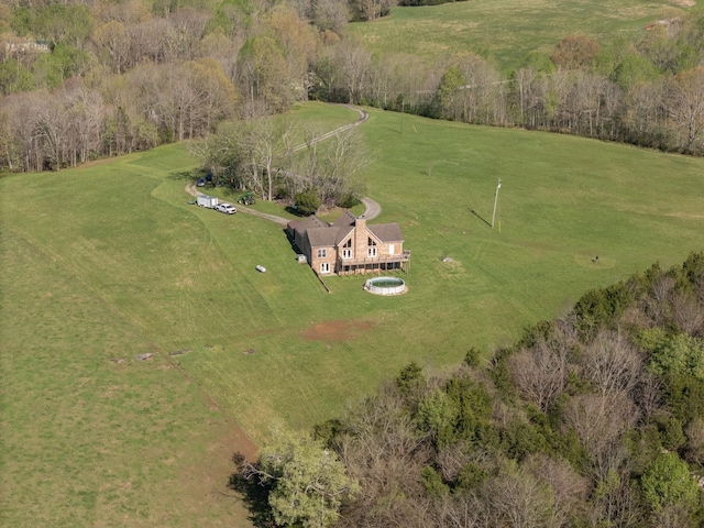 drone / aerial view with a rural view