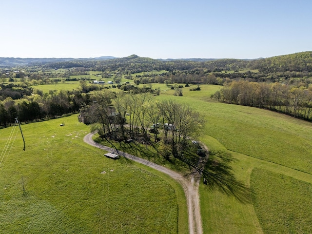 bird's eye view featuring a rural view