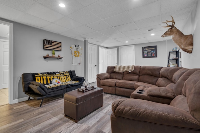 living room featuring hardwood / wood-style flooring