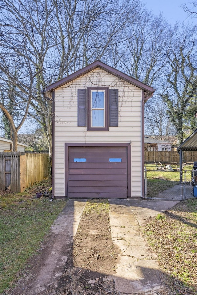 view of garage