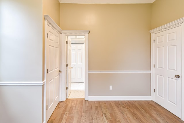 interior space with light hardwood / wood-style flooring