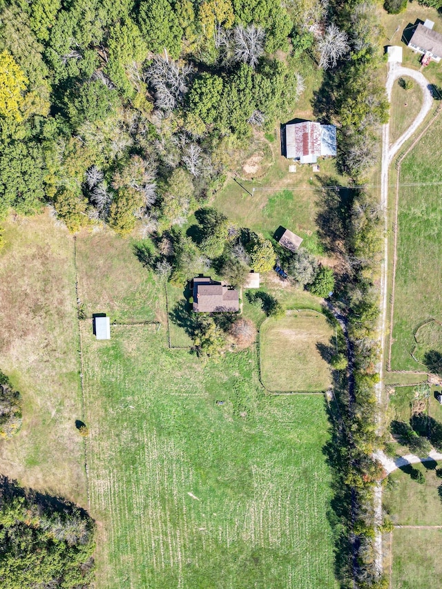 drone / aerial view with a rural view