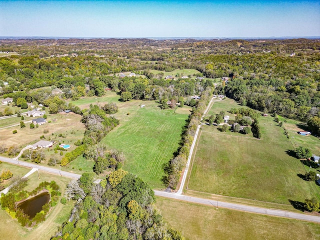 bird's eye view with a rural view