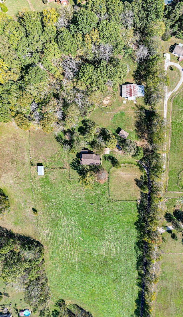 aerial view with a rural view