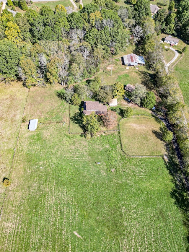 drone / aerial view with a rural view