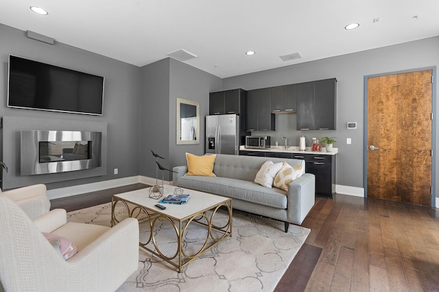 living room featuring light hardwood / wood-style flooring