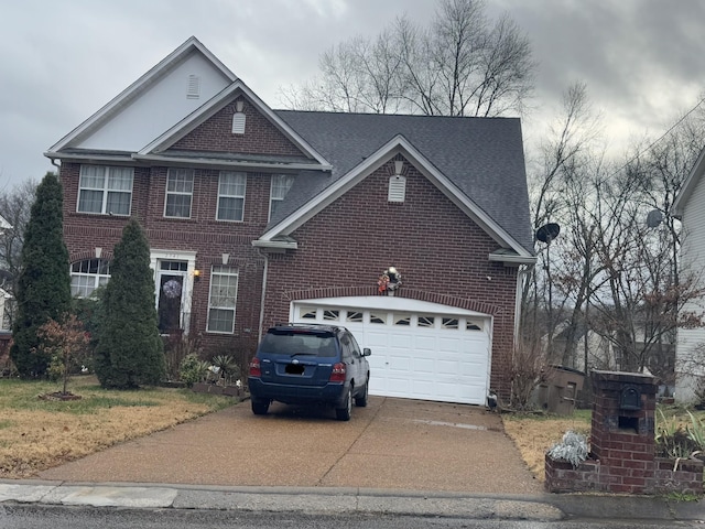 view of front of house with a garage