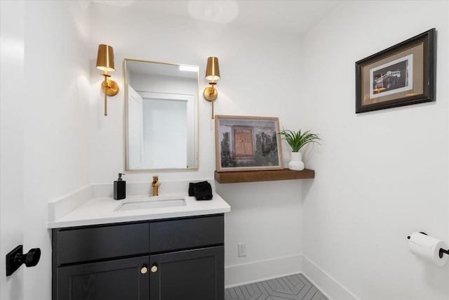 bathroom featuring vanity and tile patterned floors