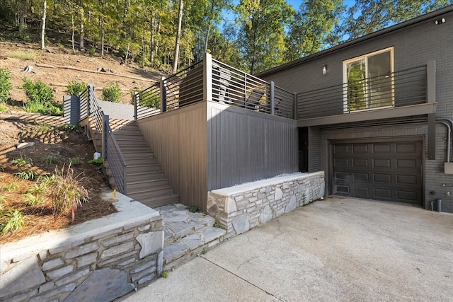 view of property exterior featuring a balcony