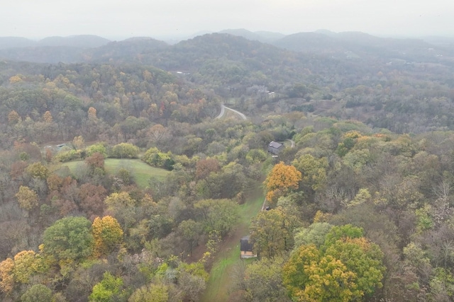 bird's eye view with a mountain view