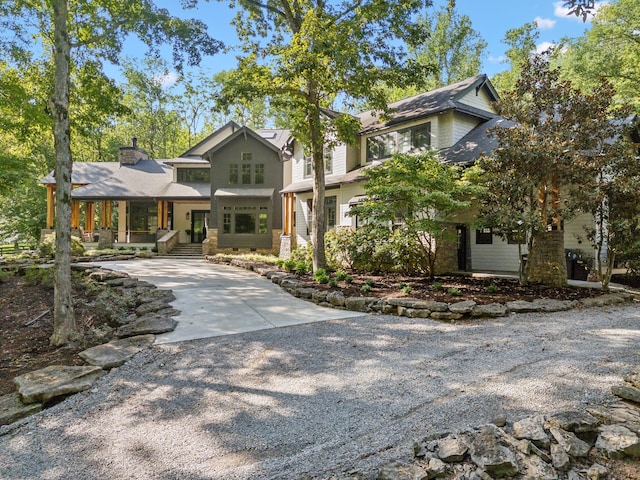 craftsman-style house with covered porch