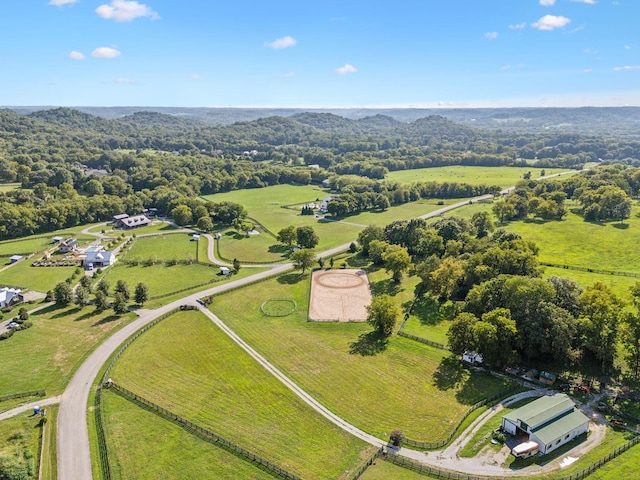 bird's eye view featuring a rural view