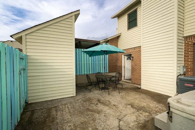 view of patio / terrace with central air condition unit