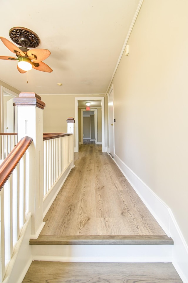 hall with light hardwood / wood-style flooring