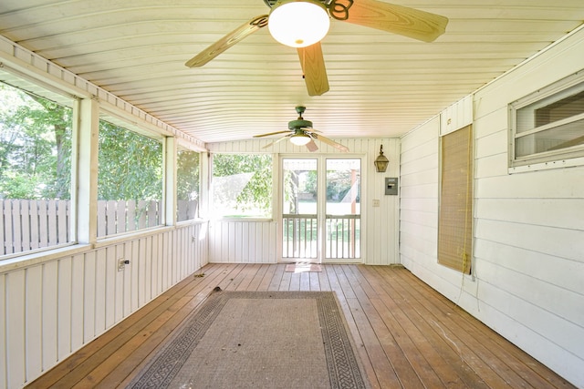 unfurnished sunroom with plenty of natural light