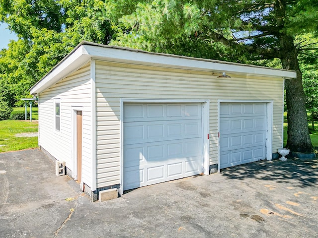 view of garage