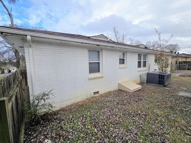 view of property exterior with central air condition unit