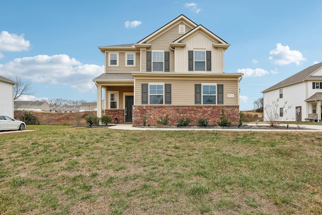 view of front of house with a front lawn