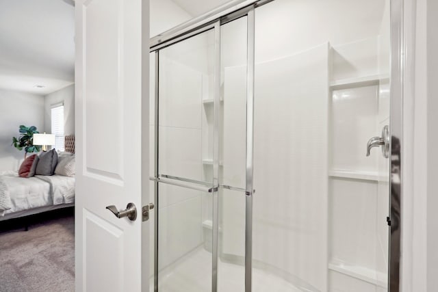 bathroom featuring walk in shower