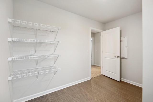 interior space with hardwood / wood-style floors