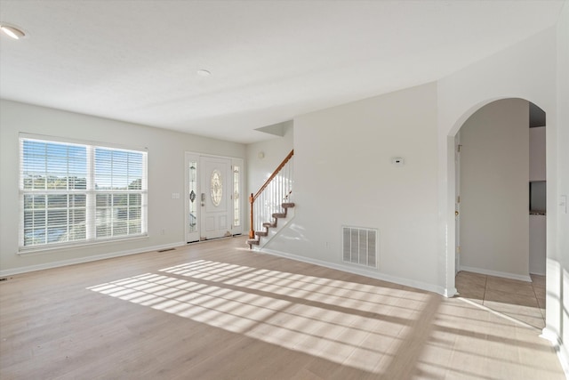 foyer featuring light wood-type flooring