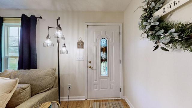 foyer entrance featuring hardwood / wood-style flooring