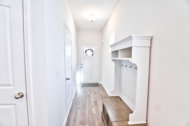 doorway to outside featuring light hardwood / wood-style floors