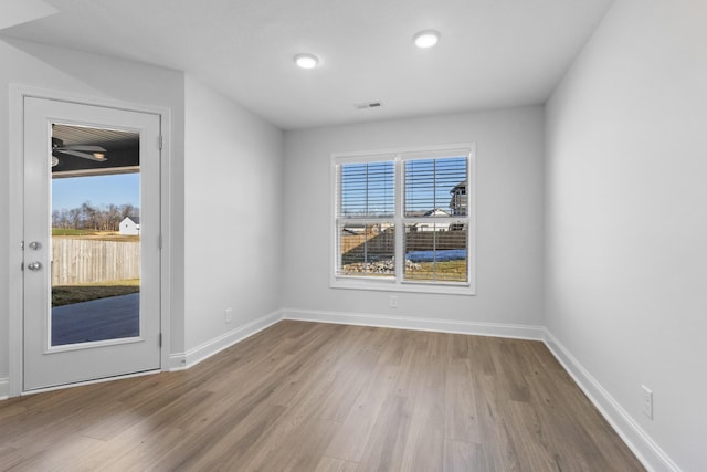 empty room featuring light hardwood / wood-style flooring