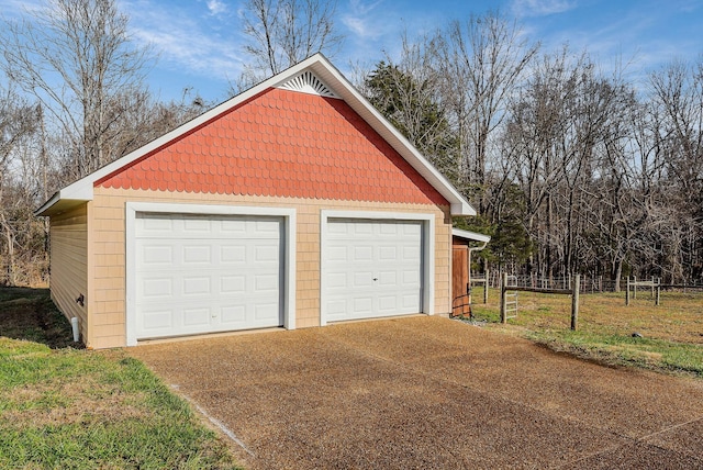 view of garage