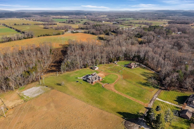 bird's eye view with a rural view