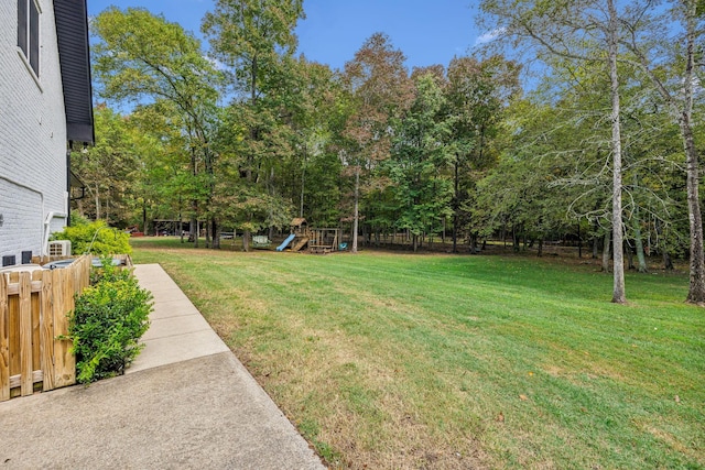 view of yard featuring a playground