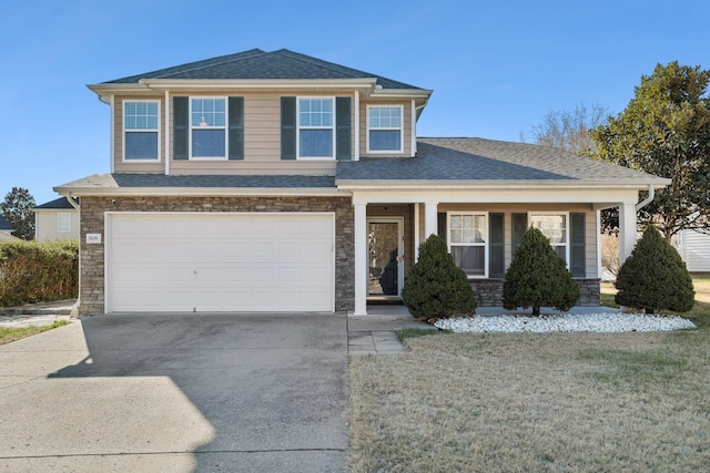 view of front of house featuring a garage