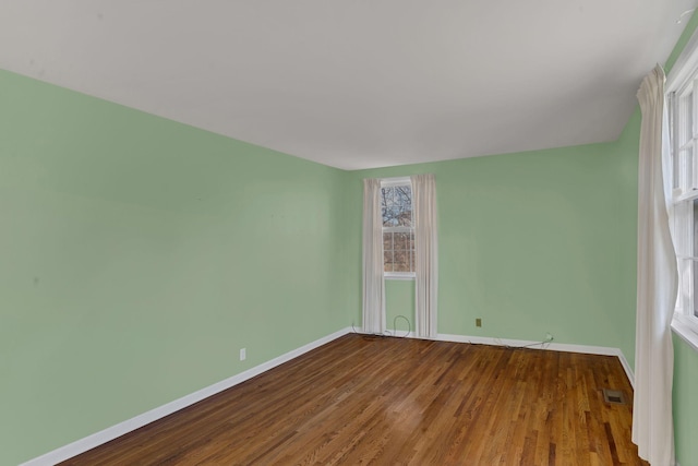 empty room featuring wood-type flooring