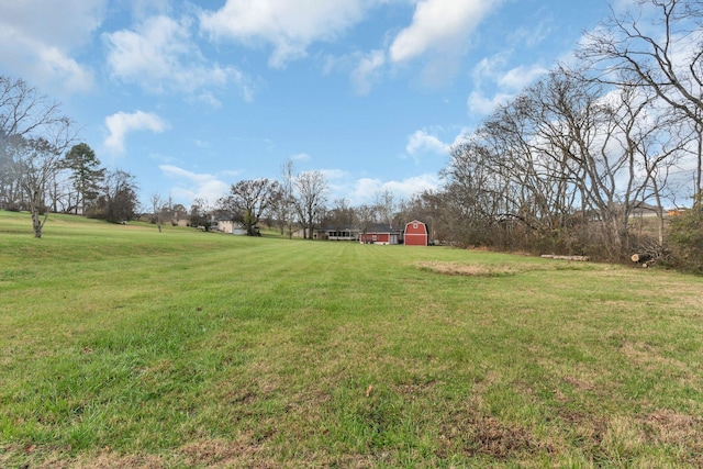 view of yard featuring an outbuilding