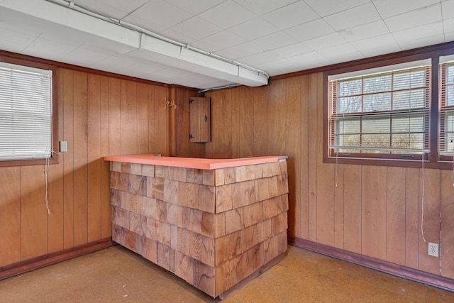 bar featuring wooden walls