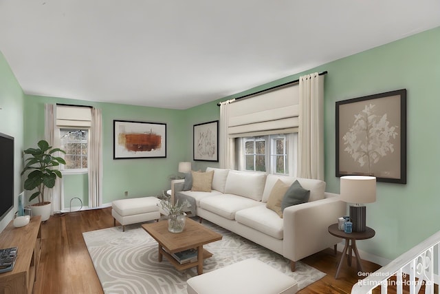 4112 Marydale Dr, Nashville, TN 37207 - living room with wood finished floors and baseboards