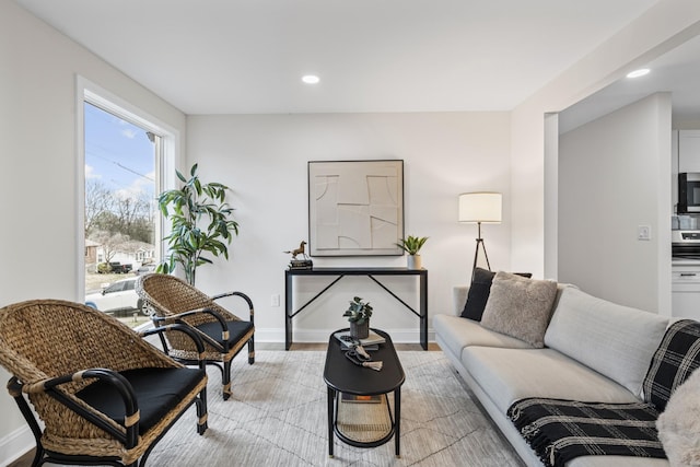 living room featuring light hardwood / wood-style floors