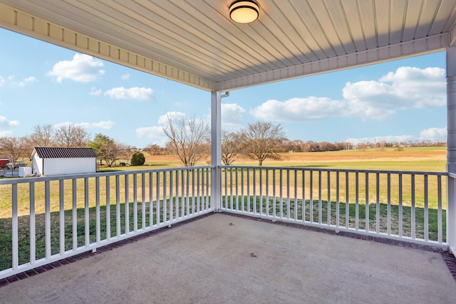 view of patio featuring a rural view