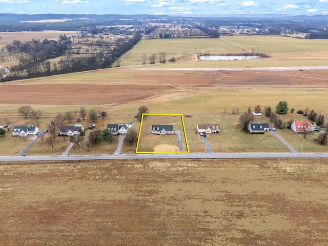 bird's eye view with a rural view