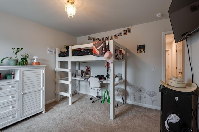 view of carpeted bedroom