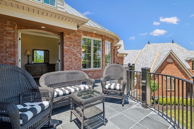 view of patio featuring an outdoor hangout area