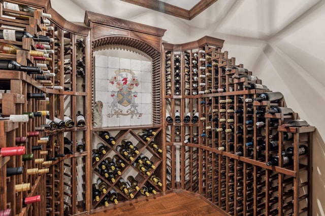 wine room featuring hardwood / wood-style flooring