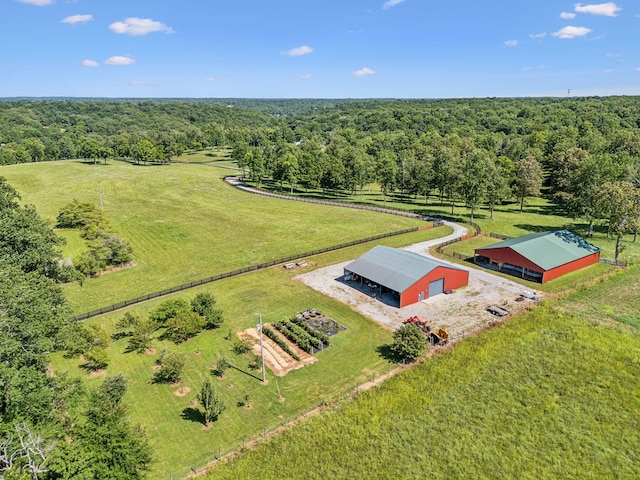 bird's eye view with a rural view