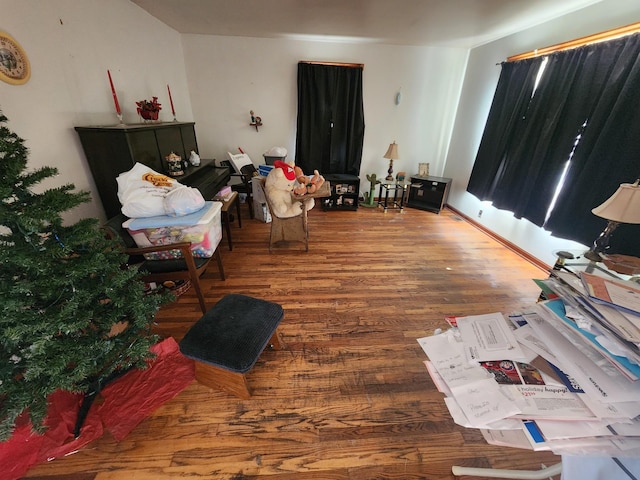 interior space featuring dark hardwood / wood-style flooring