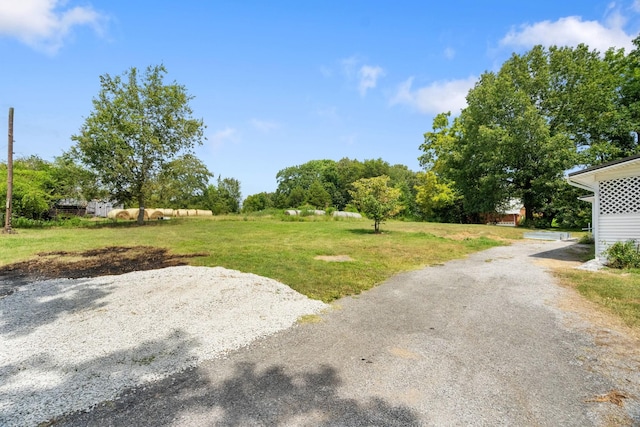 view of yard with a rural view