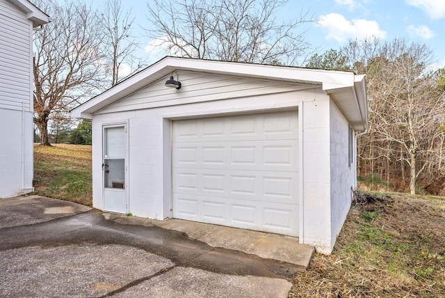 view of garage