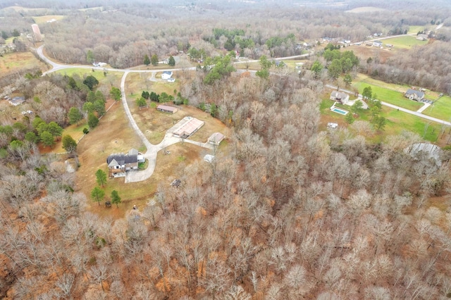 bird's eye view with a rural view