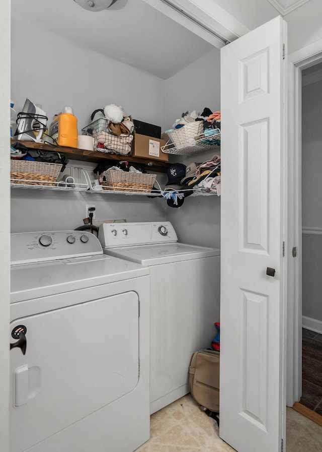 laundry area featuring separate washer and dryer