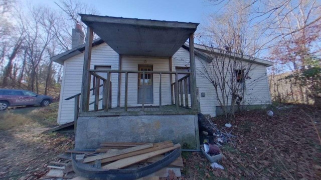 exterior space featuring covered porch