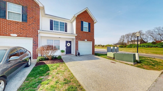 view of front of house with a garage